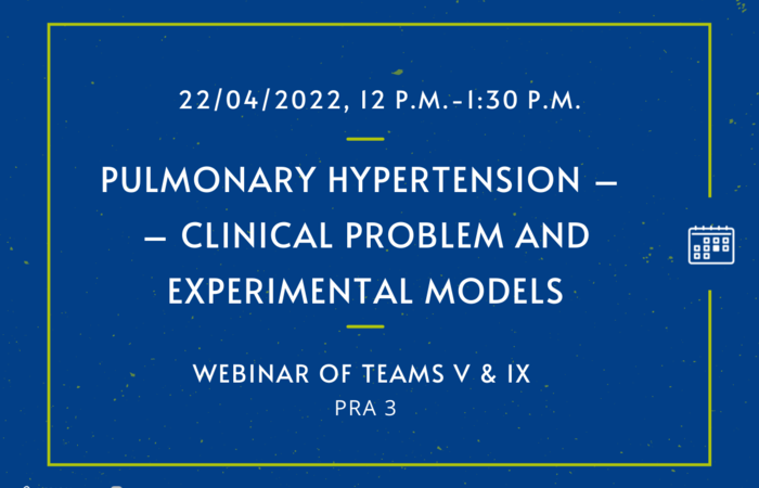 Webinar "Pulmonary hypertension – clinical problem and experimental models"